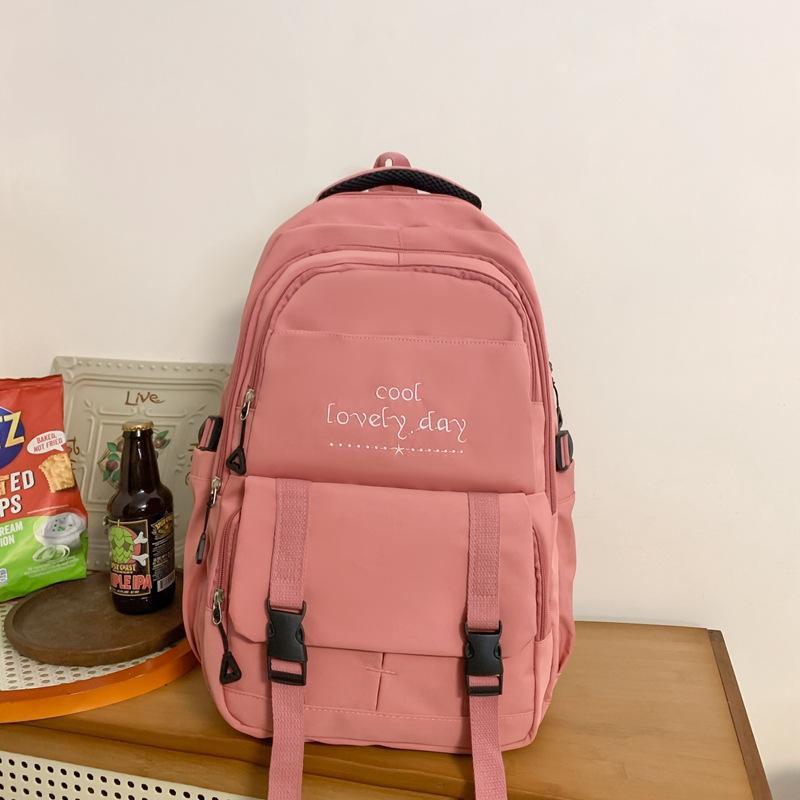 Сплошной цвет школьный женский рюкзак для старшеклассников — фото 15