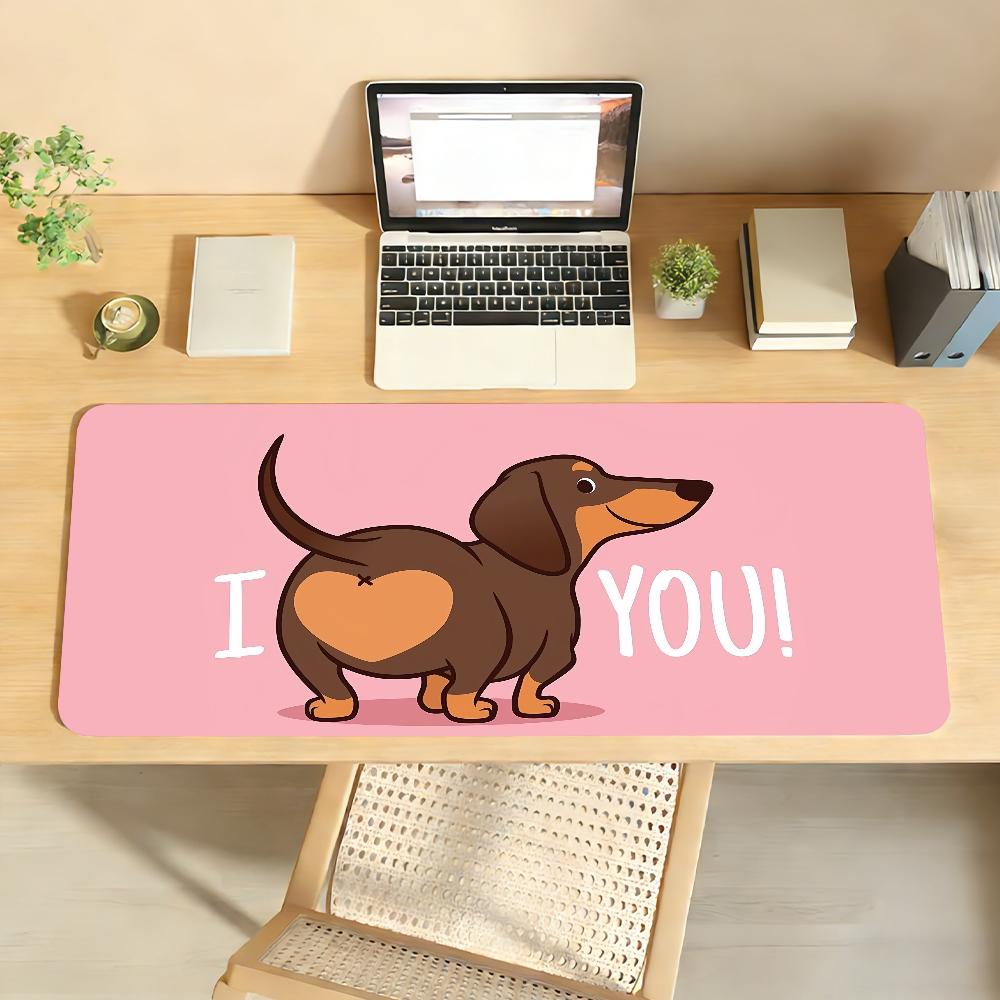 Alfombrilla de Ratón Perro Salchicha Lindo Dibujos Animados Ratón Antideslizante Goma Gamer Equilibrio Alfombrilla para Ordenador Decoracion Deskmat Portátil Oficina Grande