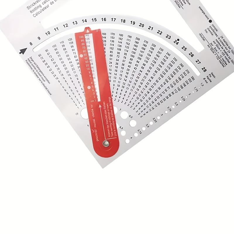 1pc Double-Sided Knitting Calculator and Counting Board, with Rotating Ruler Tool, Hook and Yarn Density Calculator, Mixed Color, for Knitting