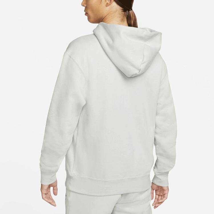 Jordan Logo Pattern Fleece-Lined Printed Loose Hoodie Men Tops Light-Grey DC9605-097