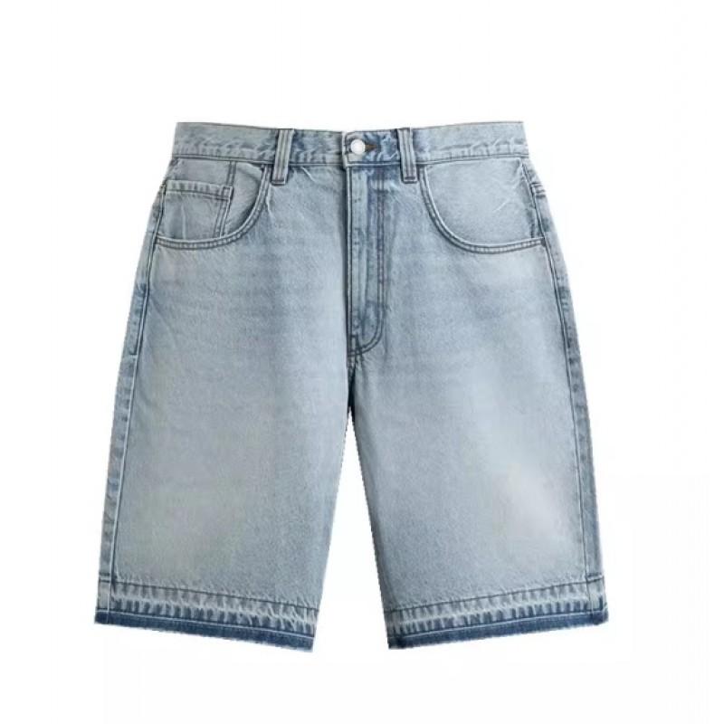 Mens Washed Distressed Straight Fit Denim Jeans Casual Streetwear Cotton