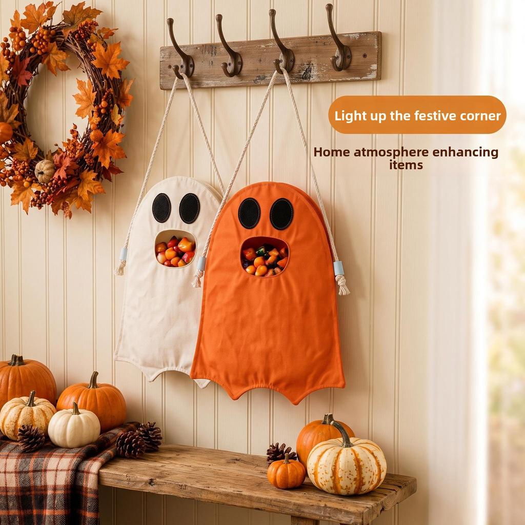 Decorating Halloween Ghost Bags with Candy Bags for Children's Day
