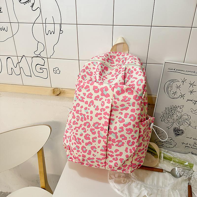 Women's backpack Leopard print backpack Large capacity backpack Cow print backpack High value backpack Fashion casual backpack