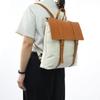 Marutomi Shokai Chair Canvas and Leather Flap Camel Leather and W32 X H36 X Backpack, Off-White Canvas, Size Approx. D7cm, 7M0-1106