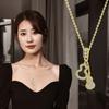 2022 Titanium Steel 3D Stereo Gourd Necklace Femininity Tassel Pendant Accessories Versatile Clothes Accessories