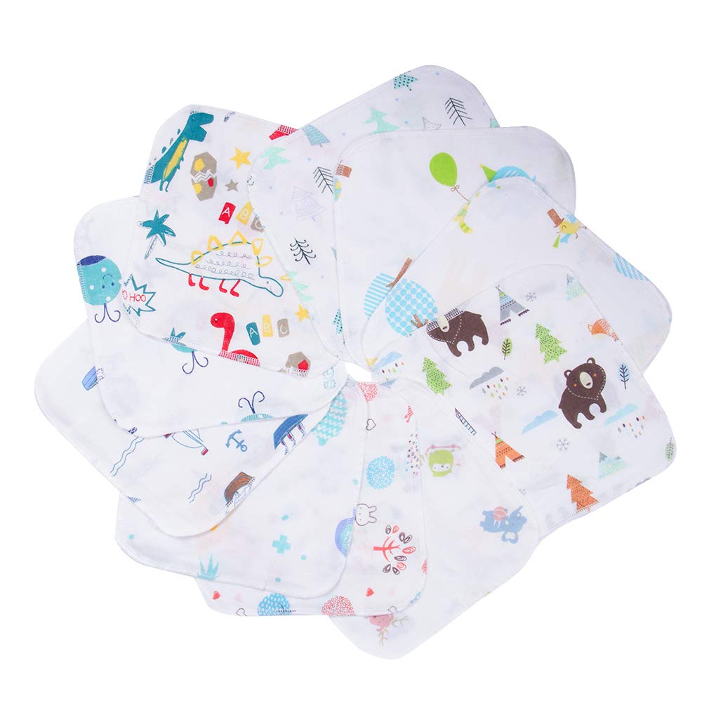 

Gauze Gauze Baby [MOMSMENU] Handkerchiefs, Towels, 4-Layer Bibs, 100% Cotton, Cute, 20x20cm, 10-Count белый