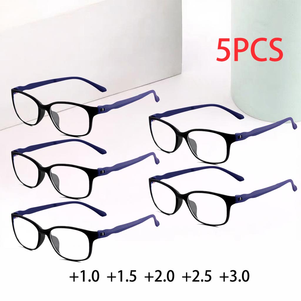 5PCS Men Reading Glasses HD Presbyopic Eyewear Eye Protection Computer Eyeglasses +1.0 To +3.0 Mens  Blue Light Glasses