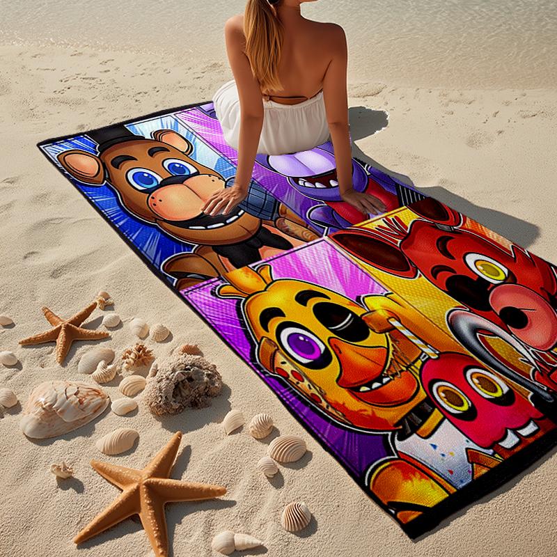 Telo da Spiaggia Collage Personaggi Fnaf, Microfibra Super Morbida, Regalo per Lei/Lui, Compleanno, per Piscina, Spiaggia, Viaggio, Decorazione Casa Regali per Fan