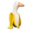 Banana Duck Art Statue Whimsical Peeled Banana Duck Decoration Creative Craft Artwork for Garden Yard Lawn Resin Garden Statues