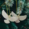 1/2/4pcs Christmas Decoration Pigeon Christmas Decoration Creative Style Friendship Pigeon Venue Decoration Hanging Piece