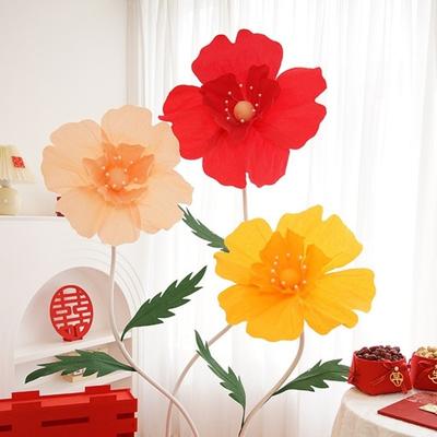 Knitterpapier Simulierte Blume Krepppapier Schlichtes Design Dreidimensionale Papierkunst Fensterdekoration Wandgestaltung Hintergrundwand