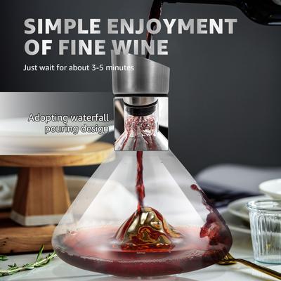 Filtro Iceberg Cascata Vaso da Vino Vetro Cara per Vino Rosso con Tappo Tipo Filtro Cascata di Vino Domestica Vaso da Vino a Cascata