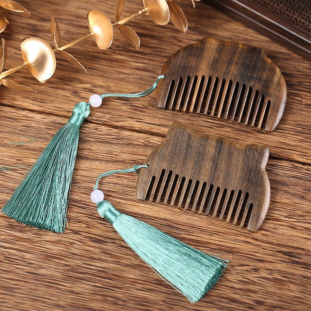 

with Tassels Hairdressing Scalp Massager Pocket Comb Massage Comb Fine Tooth Comb Wooden Hair Comb Snake
