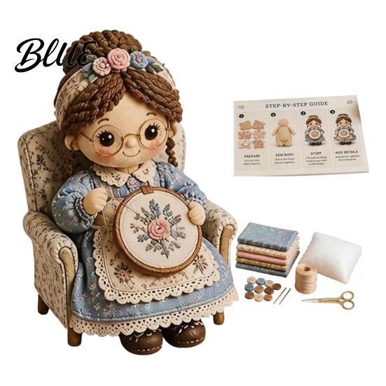 Kreative Filz Bastelsets für Erwachsene Patchwork Puppe DIY Set Niedliche Stoff Stofftier Nähaktivität Stressabbau Blumenmädchen Set Erwachsene Handgemacht