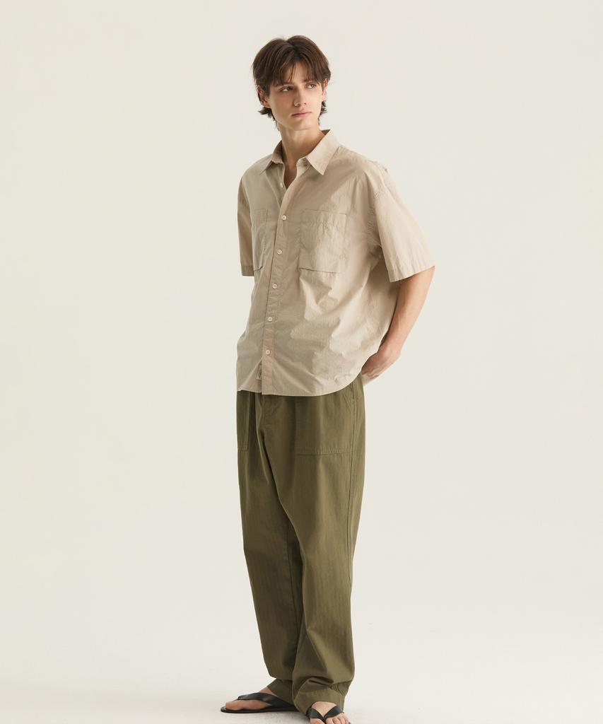 Oteumilkape Herringbone Fatigue Pants - Khaki