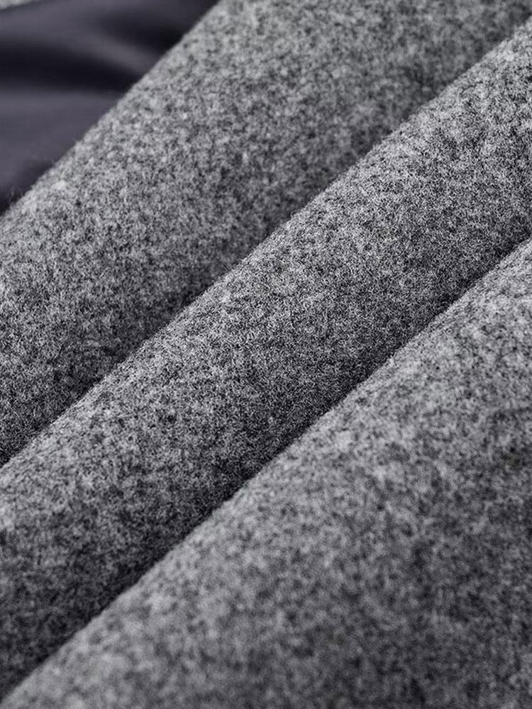 Palton Lung din Lână Artificială pentru Femei Palton cu Gât în V și Dublu Piept pentru Femei Palton Lung Gri pentru Femei, Rezistent la Vânt și Călduros Stil Clasic Minimalist