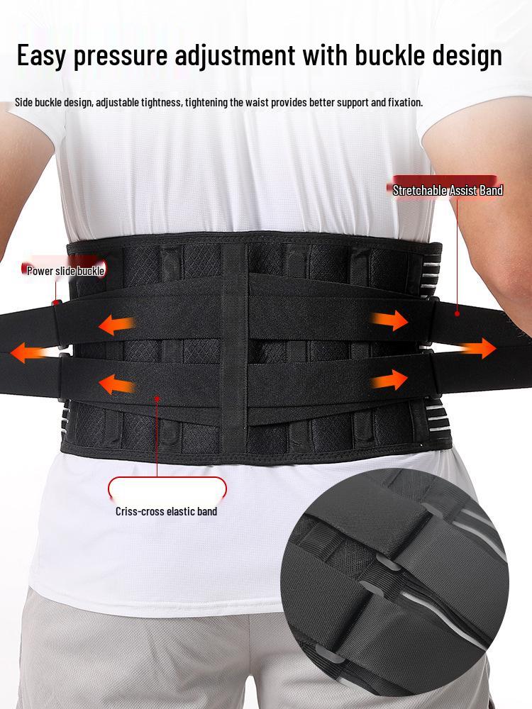 Double Strap Compression Lumbar Support Belt: Waist Protector for Sports & Weightlifting Medium