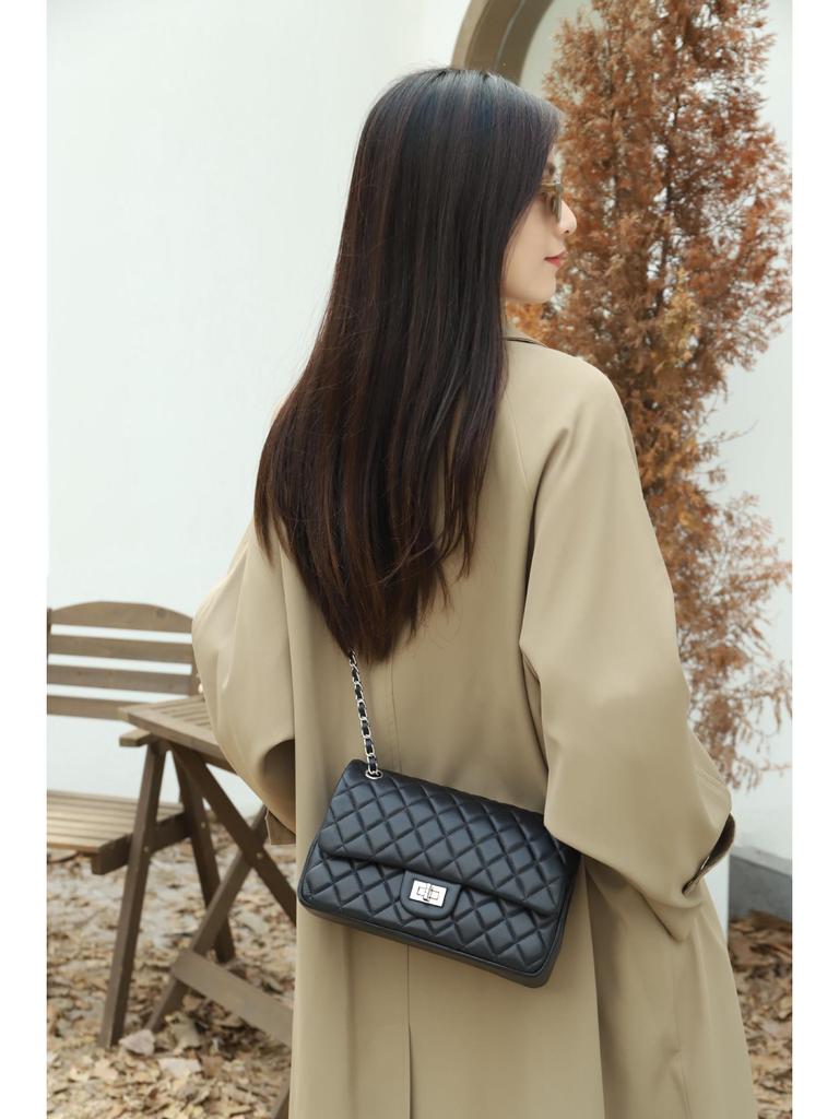 Little Luxury Diamond Lattice Leather Women's Chain Crossbody Bag