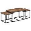  Coffee Tables That Slide Under Each Other, 3 Pcs., Solid Teak Wood