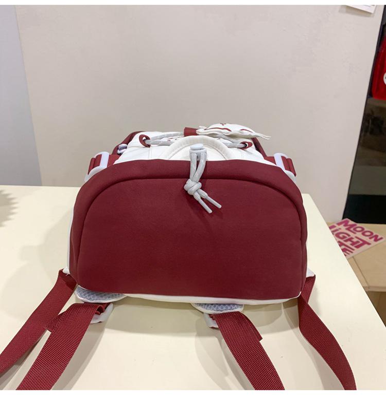 2025 Stylish Color Block Backpack for Junior High Girls - Large Capacity, Korean Academy Style