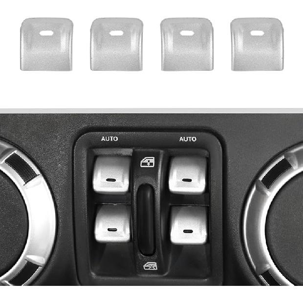 JWWY for JK Center Console Window Control Switch Knob Protection Cover Trim Compatible with 2012-2017 Jeep Wrangler JK KU Interior Accessories