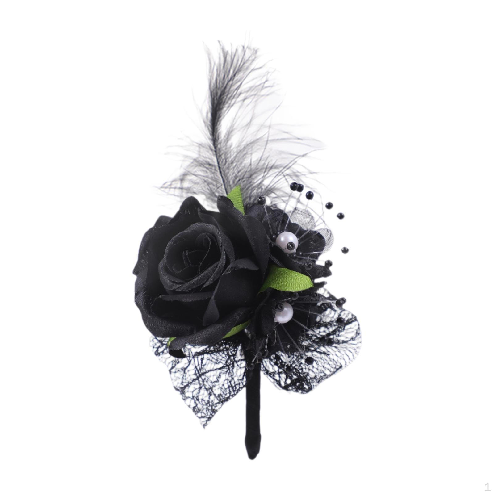 

Искусственный цветок браслет-корсаж для невесты, букет для подружки невесты, материалы для DIY, браслет на запястье для фотосессии чёрный