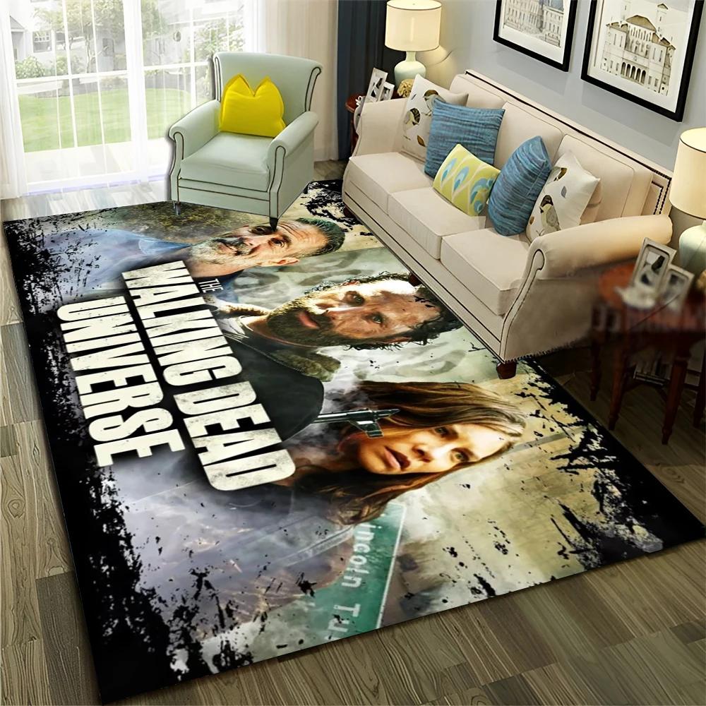 TV Horror The Walking Dead TWD Tappeto per Casa Soggiorno Camera da Letto Divano Zerbino Decorazione, Tappeto Area Gioco Bambini Tappetino Antiscivolo