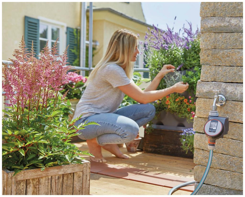 GARDENA 1890-20 Garden Water Timer Battery Powered Gray/Black