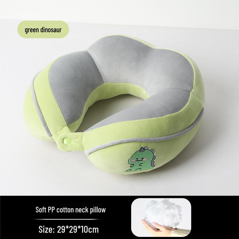 Cartoon U-shaped Neck Support Pillow - Crystal Velvet & PP Cotton