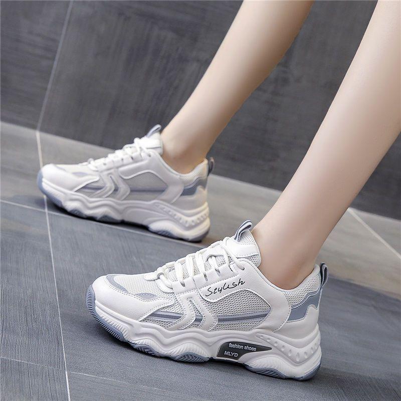 Dad Shoes Women's Spring New Thick-soled Height Increase and Thinness Casual Travel Shoes Trendy Sports Shoes