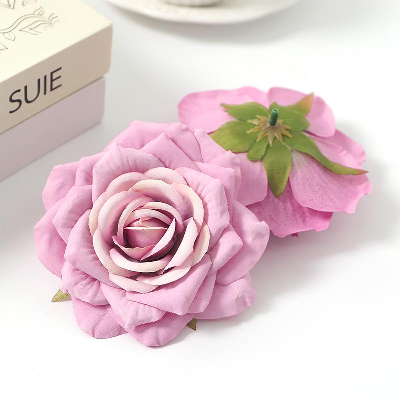 3/5Pcs 10cm Roses Artificial Flower Home Room Decoration Christmas Wreaths Wedding Bridal Accessories Flower Wall Supplies