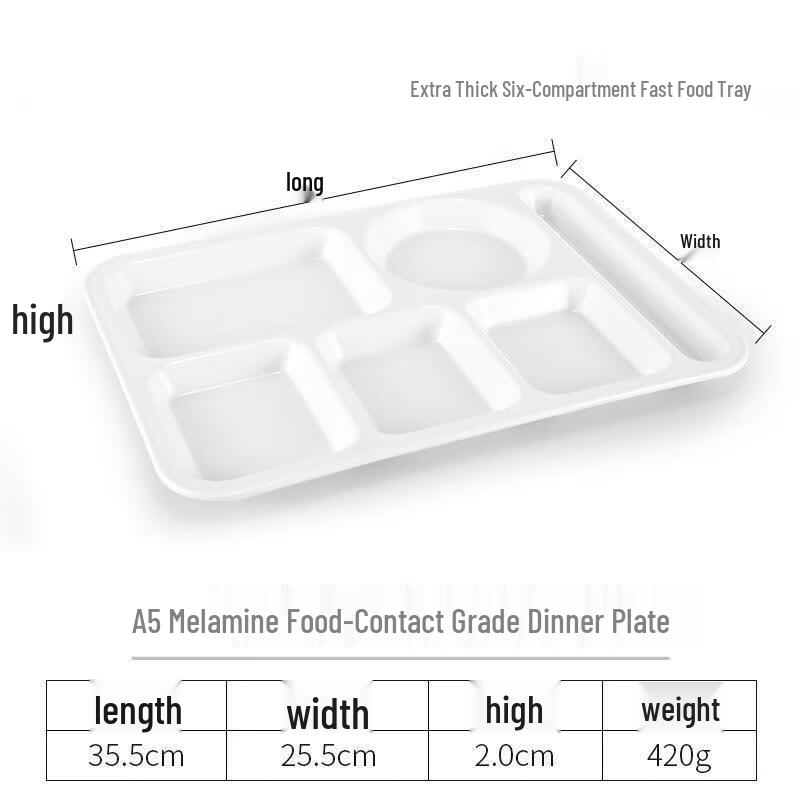 A5 Melamine 6-Compartment Divided Tray