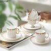 Classical Gold-plated Stripes Ceramic Cup&saucer Dining Table Coffee Cup Milk Mugs Afternoon Tea Teacup Fruit Juice Container