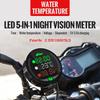 9-24V Waterproof 5-In-1 Motorcycle Led Night Vission Multi-function Voltmeter For Volatge Timer Temperature Usb Charger