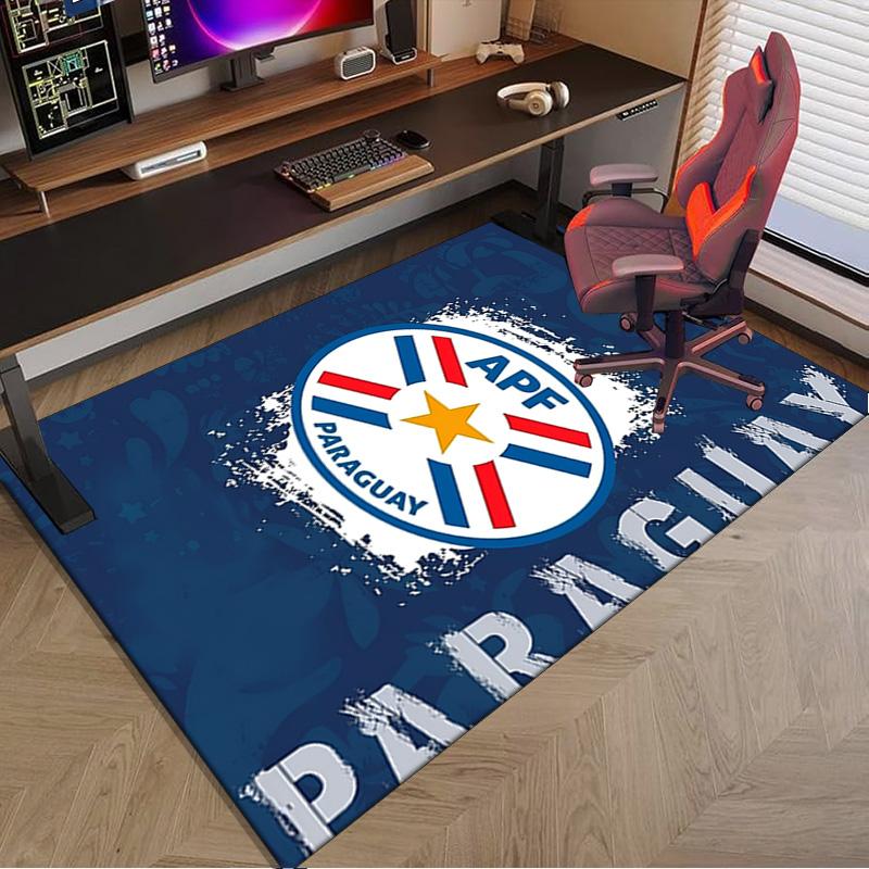 Paraguay Football Federation Emblem Area Rug Office Rug, Chair Rug, Decor Carpet Livingroom Bedroom Mat, Large Size Fan Gifts Christmas Gifts
