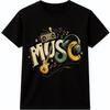 Musik T-Shirt Boombox Gitarre Kopfhörer Retro DJ Sound Grafik T-Shirt