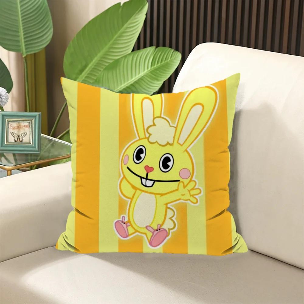Kissenbezüge H-Happy Tree Friends Kissenbezug 45 × 45 cm, gefüllte Kissen, Dekokissen für Sofabezüge × Elegant Room Sleep