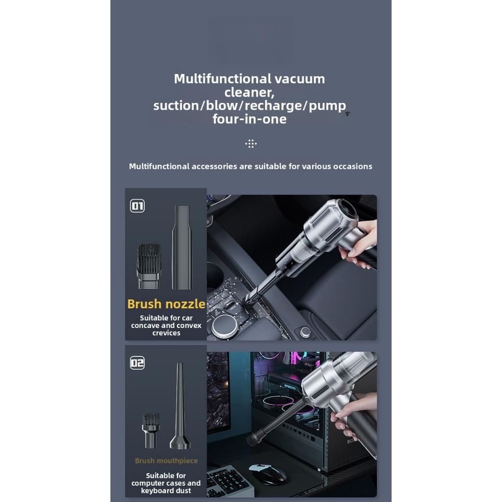 Aspirator auto portabil multifuncțional wireless de mare putere - Încărcare USB, Colector de praf cu aer comprimat, Uscător de păr