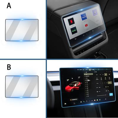 Für Tesla Model 3 Highland 2024 Y Juniper 2025 Gehärtetes Glasfolie Navigation HD Center Control Touchscreen Folie Schutz