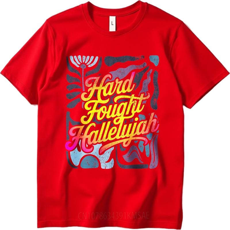 Ретро Унисекс Летняя Футболка Hard Fought Hallelujah Абстрактный Арт Дизайн Короткий Рукав Свободный Крой Круглый Вырез Для Нее Футболка S