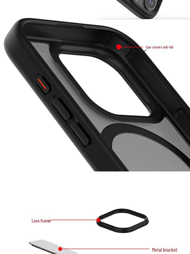 Matte Magnetic Anti-Drop Phone Case with Stand for iPhone 17 Pro Max