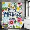 Happy Mother's Day Colorful Floral Shower Curtain, Bathroom Decorative Shower Curtain, Waterproof Shower Curtain with Hooks