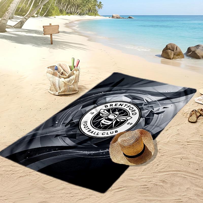 Asciugamano da Spiaggia con Stampa del Brentford Football, Asciugamano Grande Morbido ad Asciugatura Rapida per Spiaggia Campeggio Nuoto