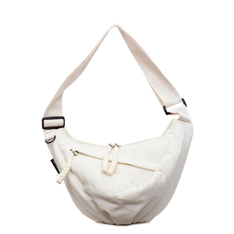2026New Winter Cott-Padded Fashi Canvas Dumpling Bag for Women, Large Capacity Single Shoulder Crossbody Bag, Casual Canvas Extra Large