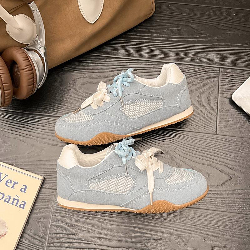Ugly cute casual lace-up flat-soled Forrest Gump shoes 2025 spring new comfortable and breathable casual sports dad German training shoes