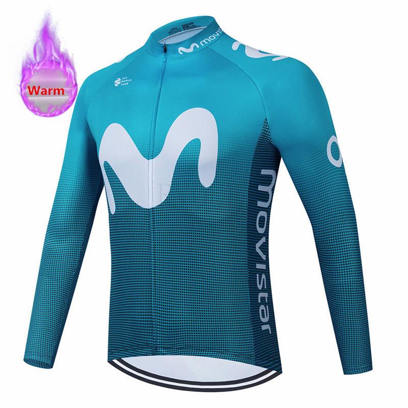 2026 Červený Movistar Zimní Fleecový Cyklistický Dres Sada Oblečení na Horský Kolo Oblečení na Kolo Ropa Maillot Ciclismo Hombre Závodní Oblečení