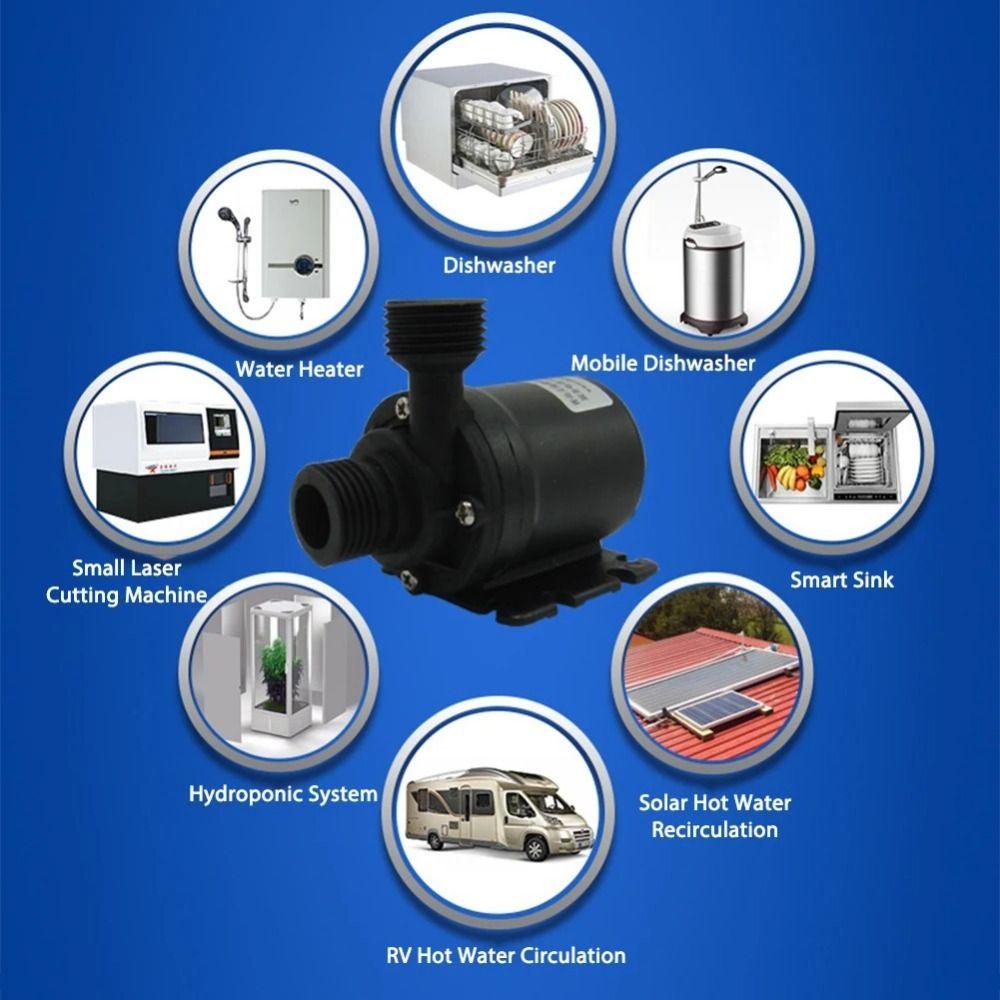 800L/H Micro Submersible Pump DC12V/24V Water Pool Pump Portable Centrifugal Pump  Heater