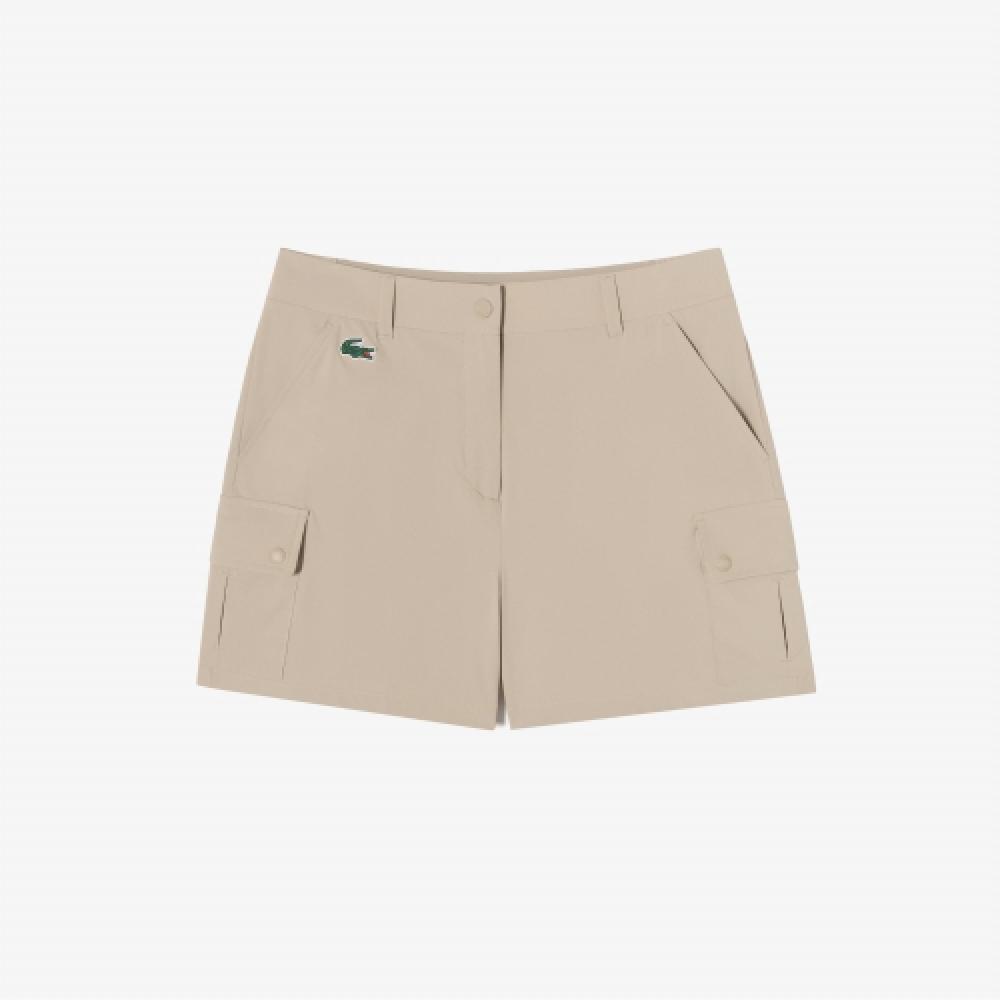 

LACOSTE Женские брюки-бермуды с карманами для гольфа [Бежевый]