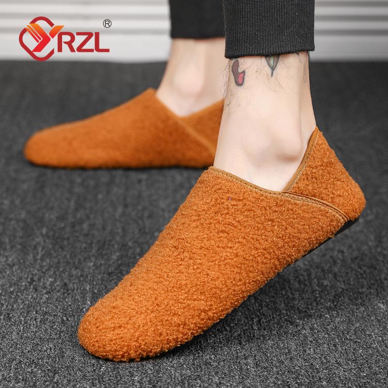 Yrzl Winter Slippers Men Couple Slippers Non-Slip Warm Women And Men Slipper Indoor Soft Shoes Comfortable Flat Home Cotton Shoe