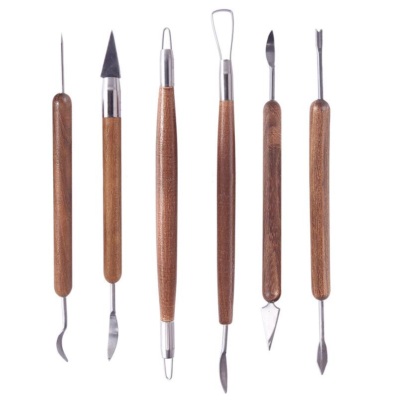 

6-Piece Red Handle Clay Sculpting & Carving Tool Set